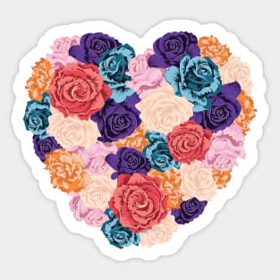Heart Made of Roses Sticker